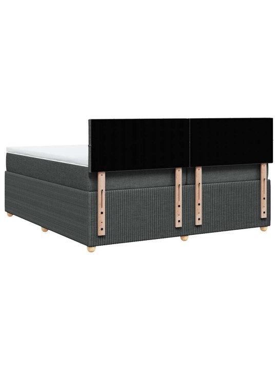 Box spring postel s matrací tmavě šedá 200x200 cm textil