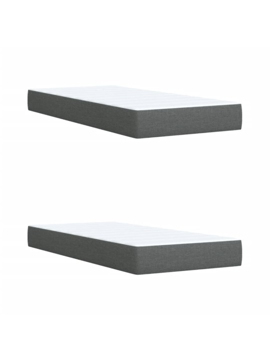 Box spring postel s matrací tmavě šedá 200x200 cm textil
