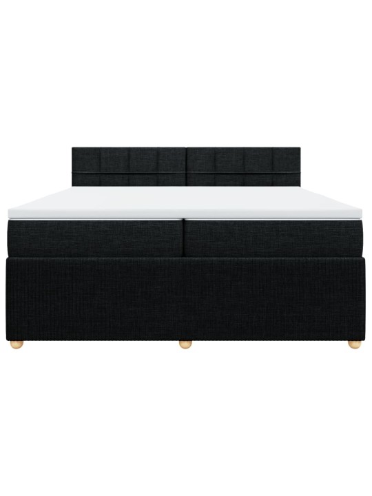 Box spring postel s matrací černá 200x200 cm textil