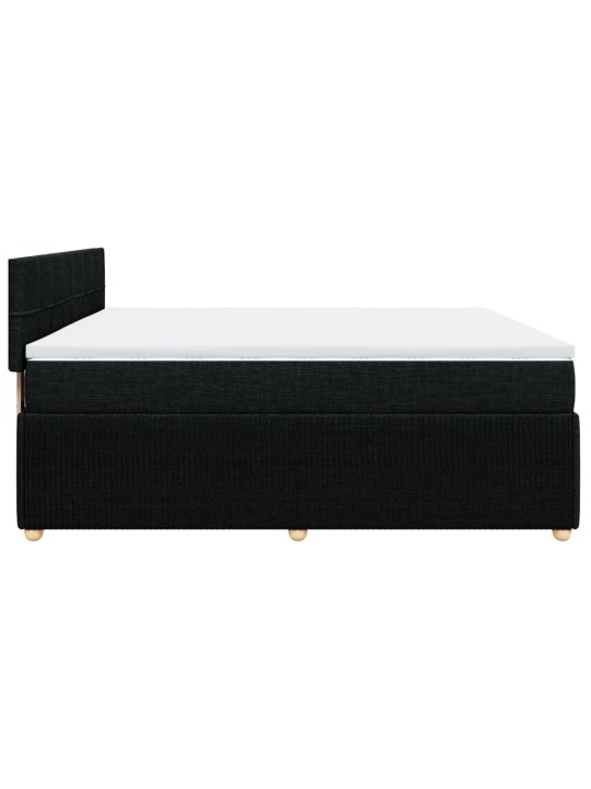 Box spring postel s matrací černá 200x200 cm textil