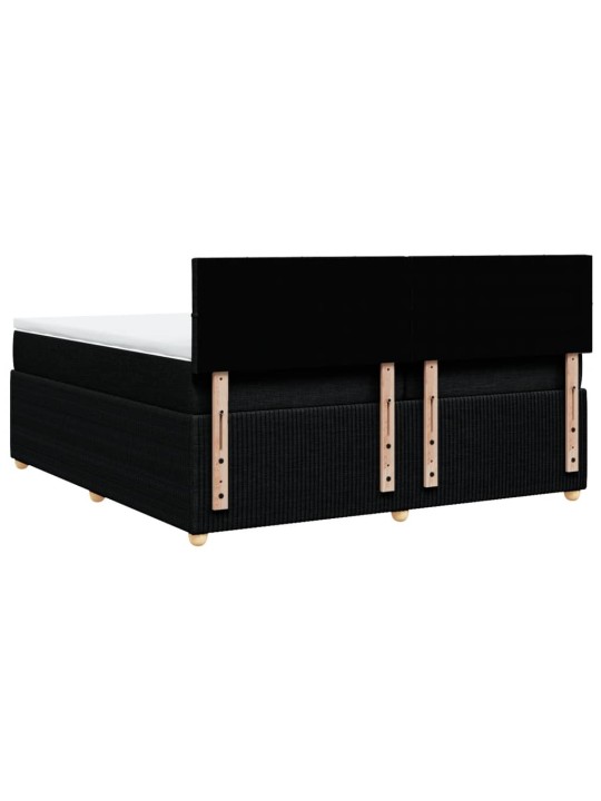Box spring postel s matrací černá 200x200 cm textil