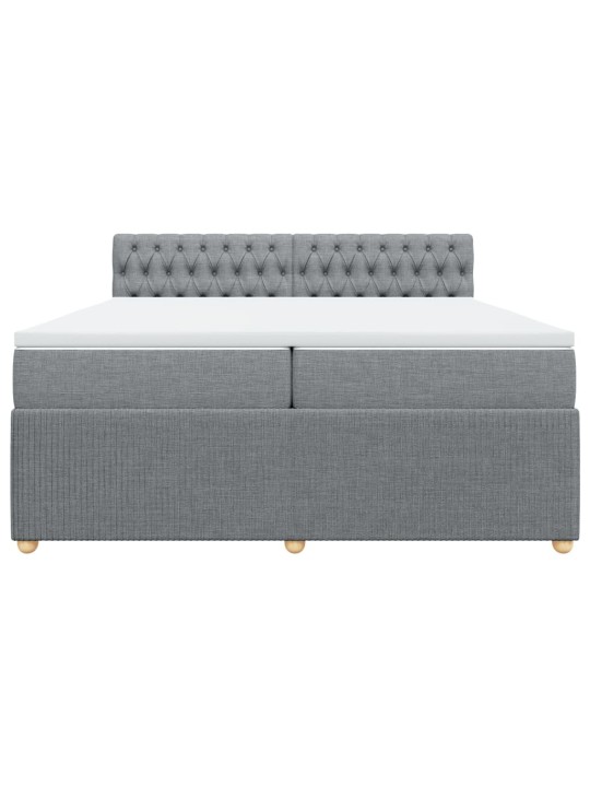 Box spring postel s matrací světle šedá 200 x 200 cm textil