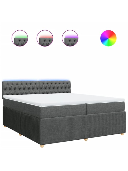 Box spring postel s matrací tmavě šedá 200x200 cm textil