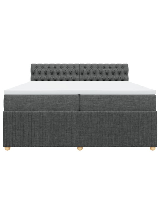 Box spring postel s matrací tmavě šedá 200x200 cm textil