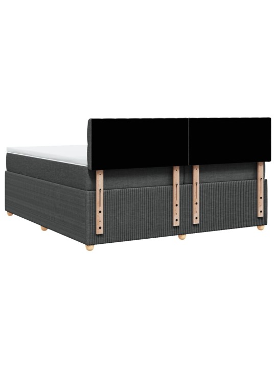 Box spring postel s matrací tmavě šedá 200x200 cm textil