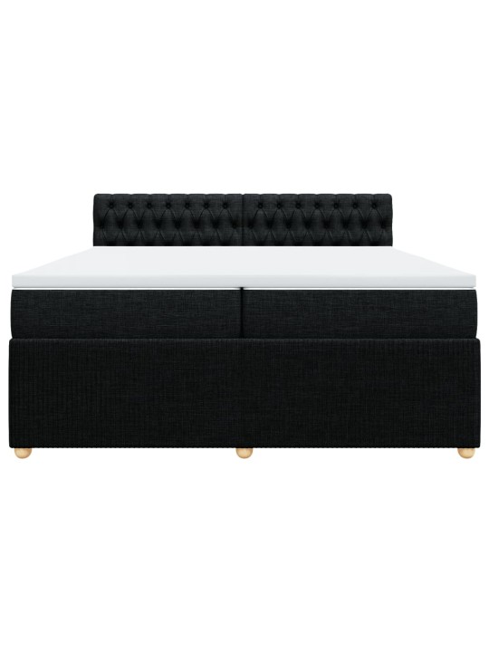 Box spring postel s matrací černá 200x200 cm textil