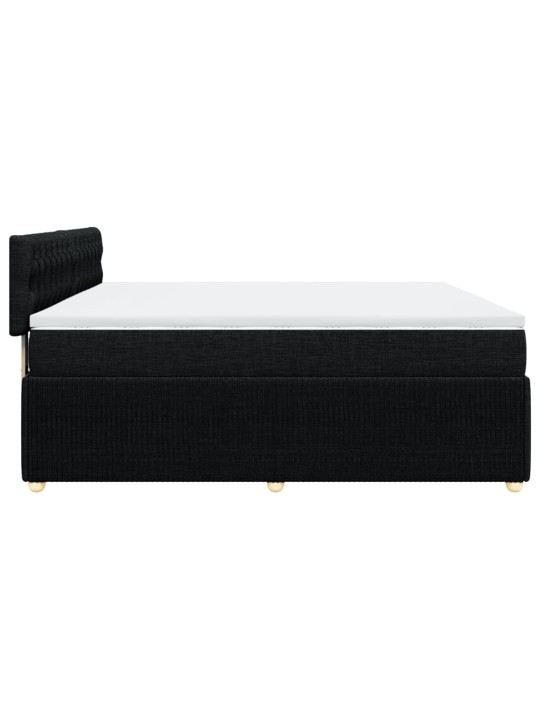 Box spring postel s matrací černá 200x200 cm textil