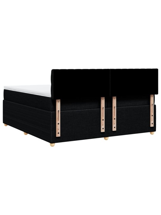 Box spring postel s matrací černá 200x200 cm textil