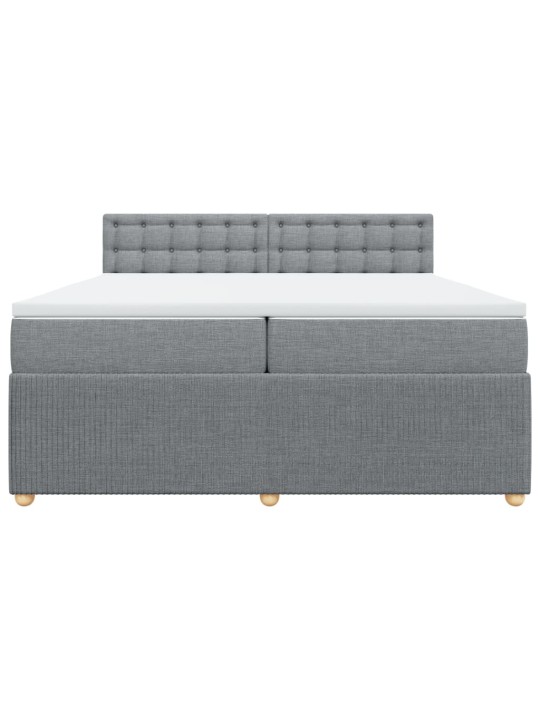 Box spring postel s matrací světle šedá 200 x 200 cm textil