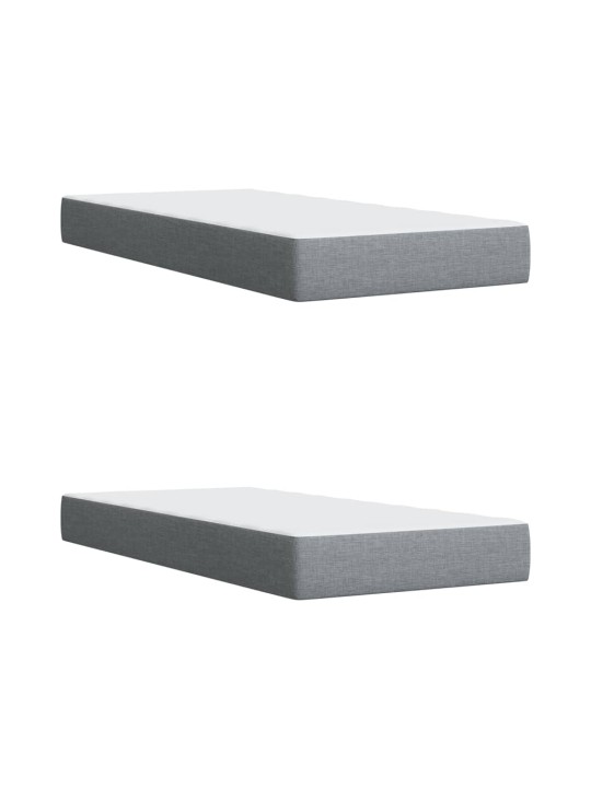 Box spring postel s matrací světle šedá 200 x 200 cm textil