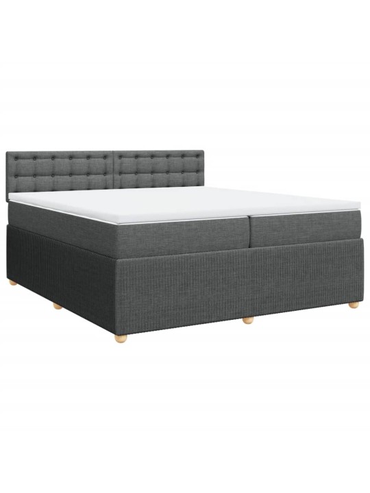 Box spring postel s matrací tmavě šedá 200x200 cm textil