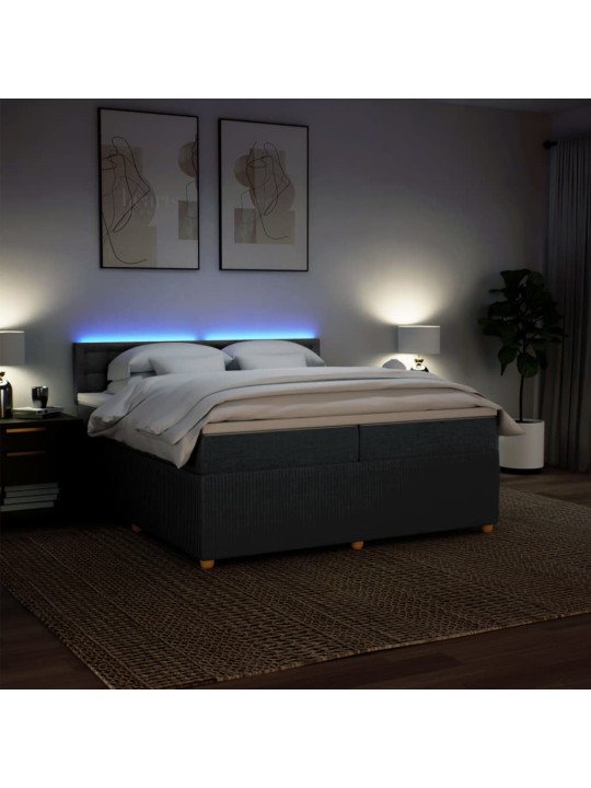 Box spring postel s matrací tmavě šedá 200x200 cm textil