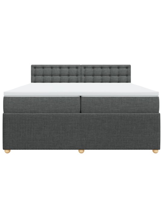 Box spring postel s matrací tmavě šedá 200x200 cm textil