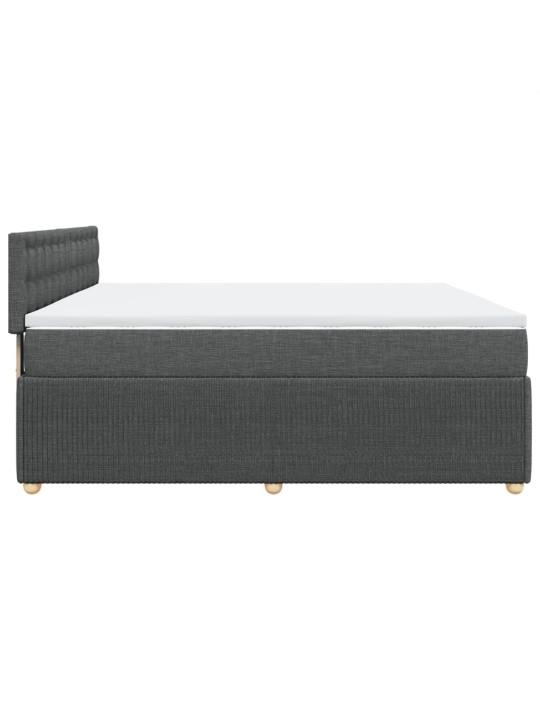 Box spring postel s matrací tmavě šedá 200x200 cm textil