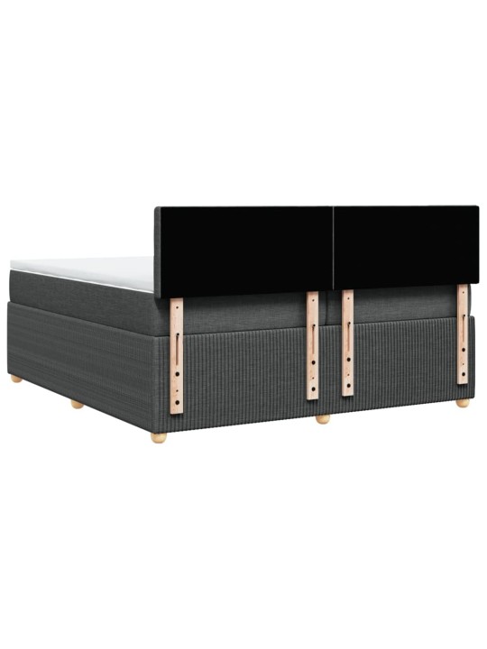 Box spring postel s matrací tmavě šedá 200x200 cm textil