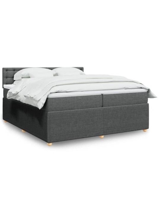Box spring postel s matrací tmavě šedá 200x200 cm textil