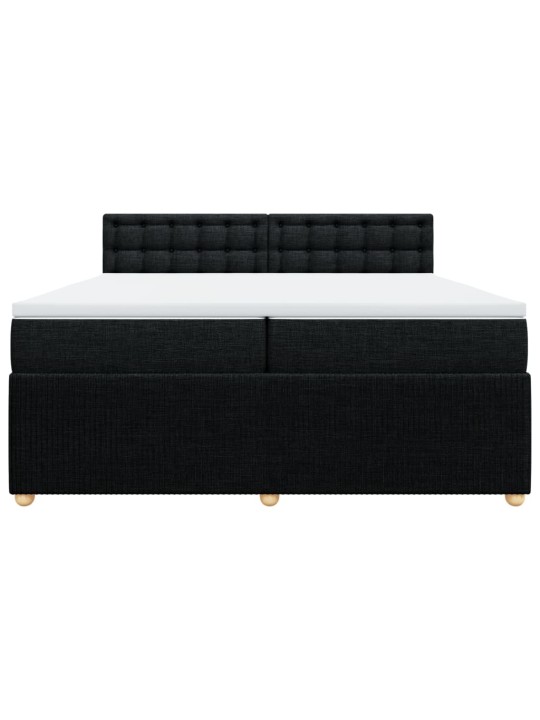 Box spring postel s matrací černá 200x200 cm textil