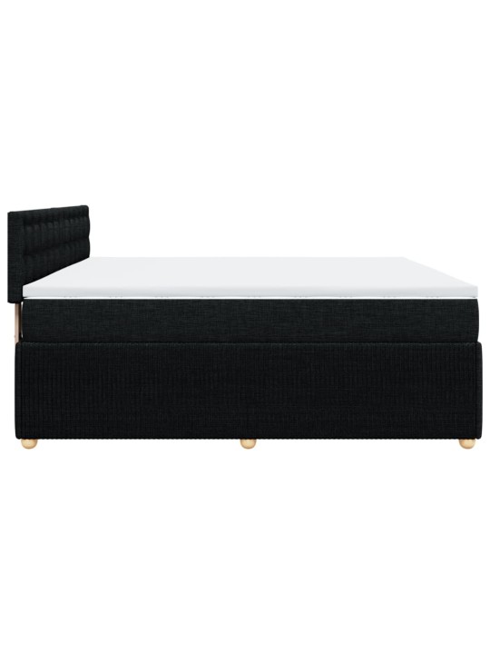 Box spring postel s matrací černá 200x200 cm textil
