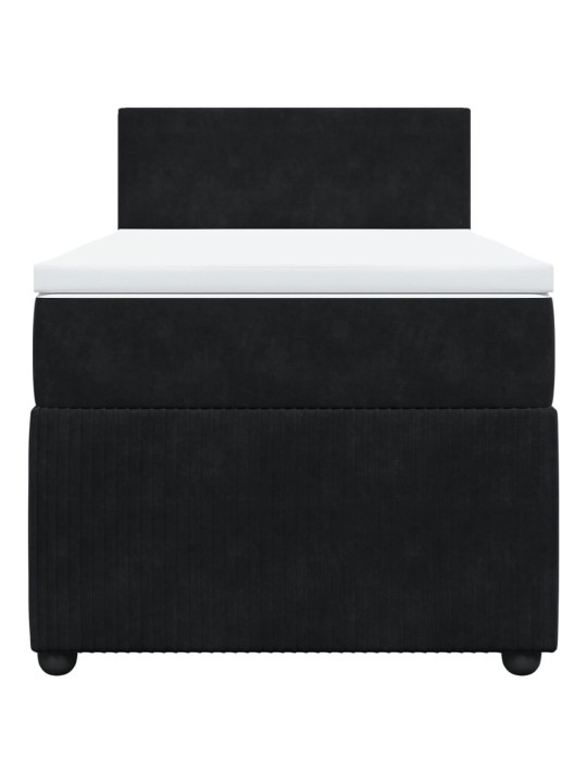 Box spring postel s matrací černá 80 x 200 cm samet
