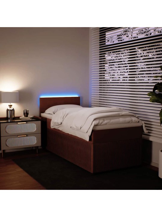 Box spring postel s matrací růžová 80 x 200 cm samet