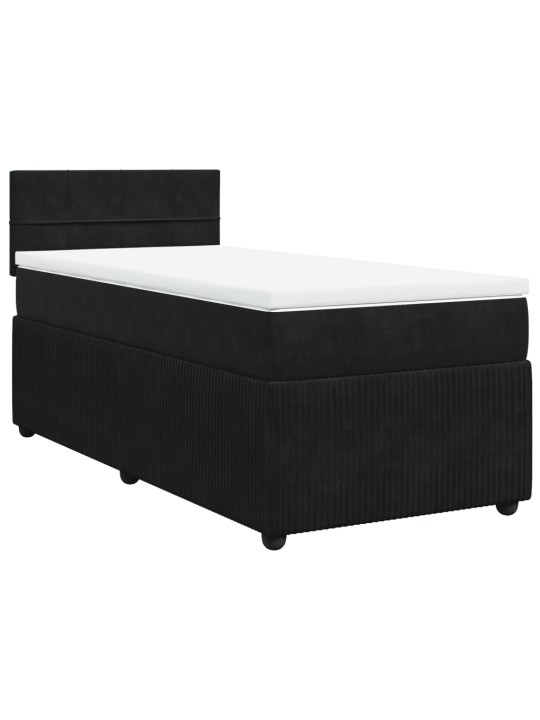 Box spring postel s matrací černá 80 x 200 cm samet