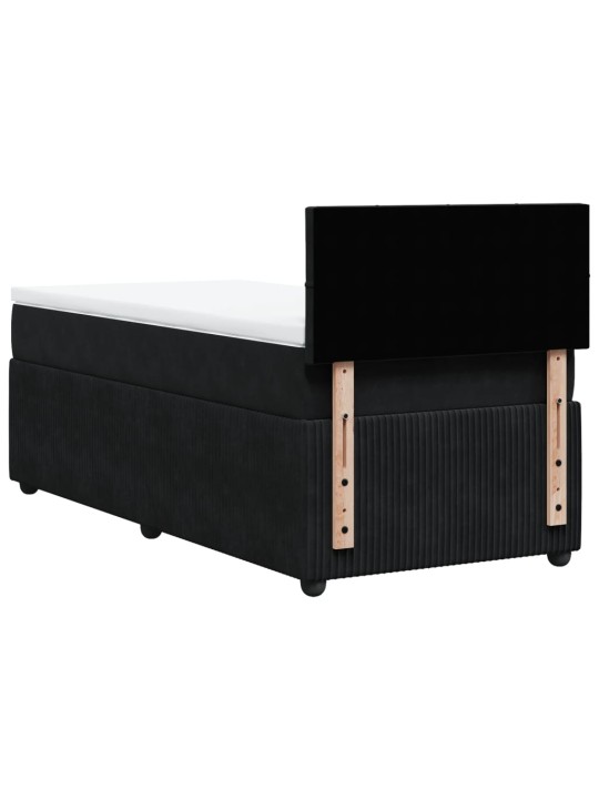 Box spring postel s matrací černá 80 x 200 cm samet