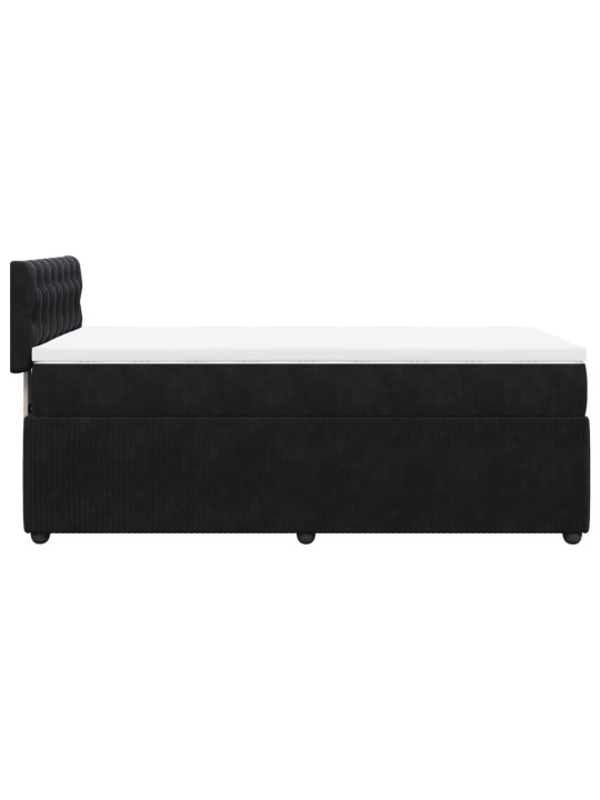Box spring postel s matrací černá 80 x 200 cm samet