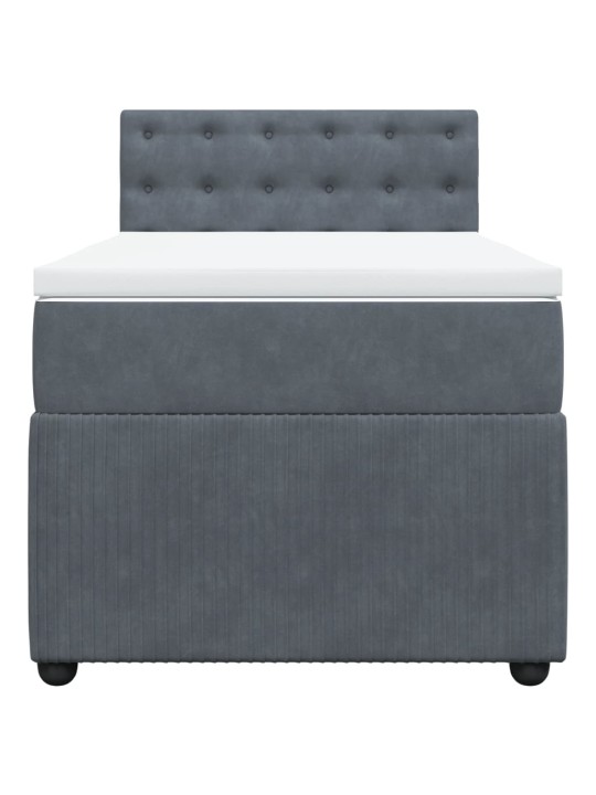 Box spring postel s matrací tmavě šedá 80 x 200 cm samet