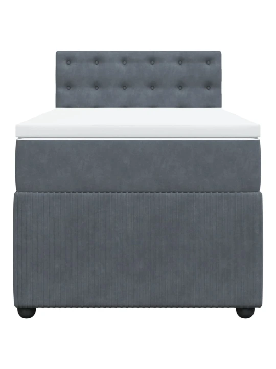 Box spring postel s matrací tmavě šedá 80 x 200 cm samet