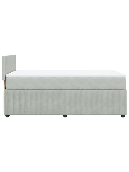 Box spring postel s matrací světle šedá 90x190 cm samet