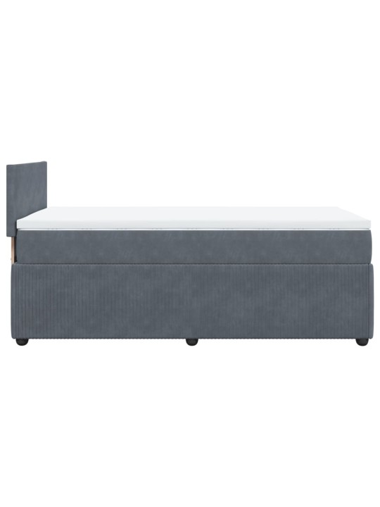 Box spring postel s matrací tmavě šedá 90x190 cm samet