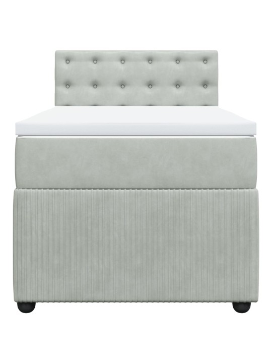 Box spring postel s matrací světle šedá 90x190 cm samet