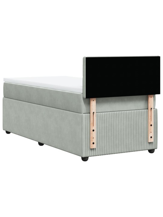 Box spring postel s matrací světle šedá 90x190 cm samet