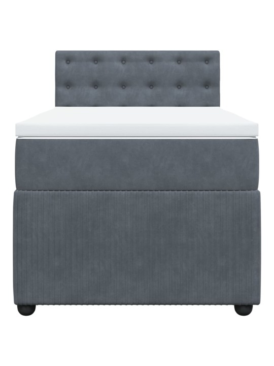 Box spring postel s matrací tmavě šedá 90x190 cm samet