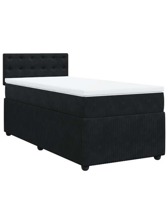 Box spring postel s matrací černá 90x190 cm samet