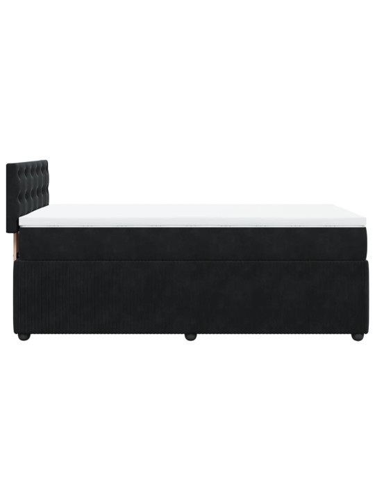Box spring postel s matrací černá 90x190 cm samet
