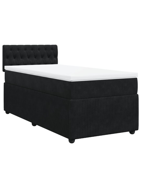Box spring postel s matrací černá 90x190 cm samet
