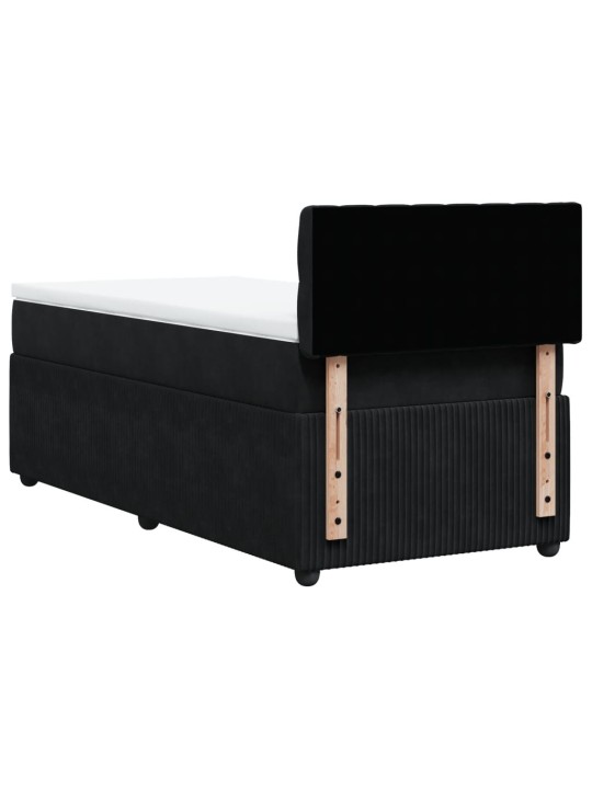 Box spring postel s matrací černá 90x190 cm samet