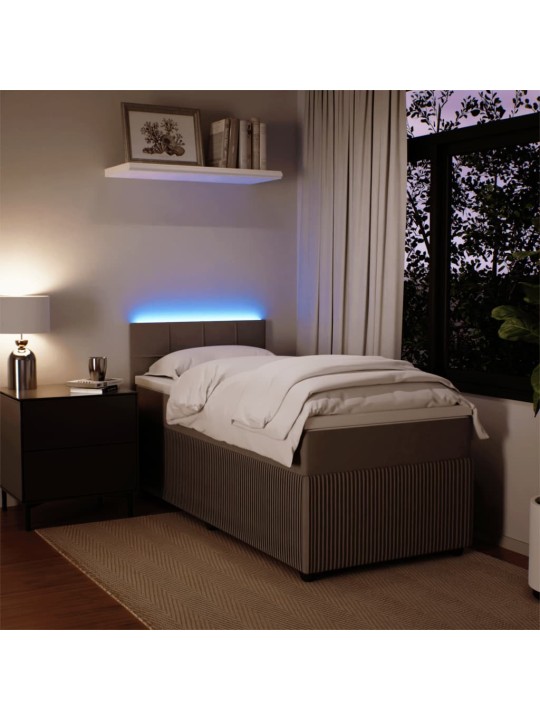 Box spring postel s matrací světle šedá 90x190 cm samet