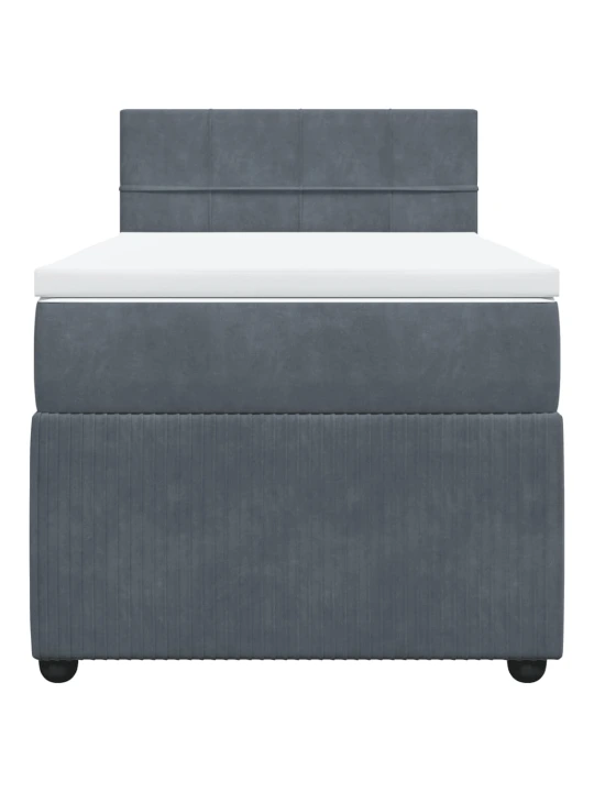 Box spring postel s matrací tmavě šedá 90x190 cm samet