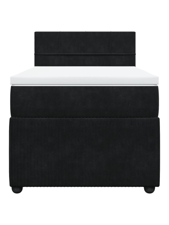 Box spring postel s matrací černá 90x190 cm samet