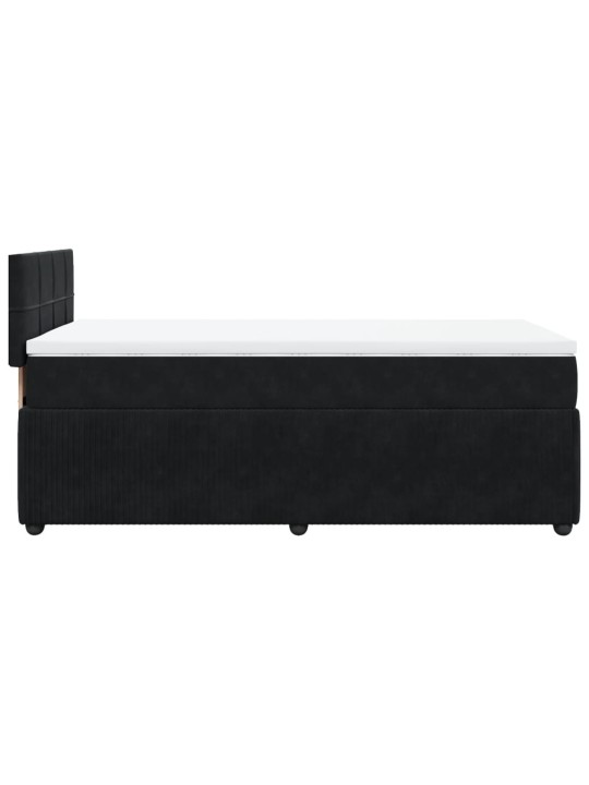 Box spring postel s matrací černá 90x190 cm samet