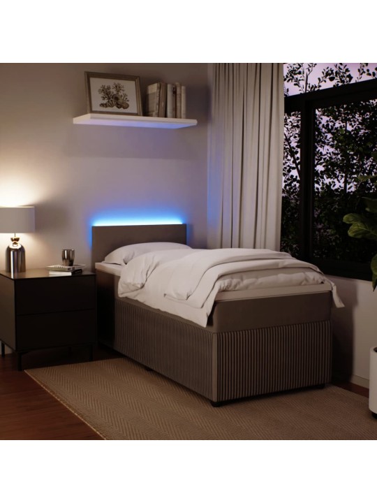 Box spring postel s matrací světle šedá 90x200 cm samet