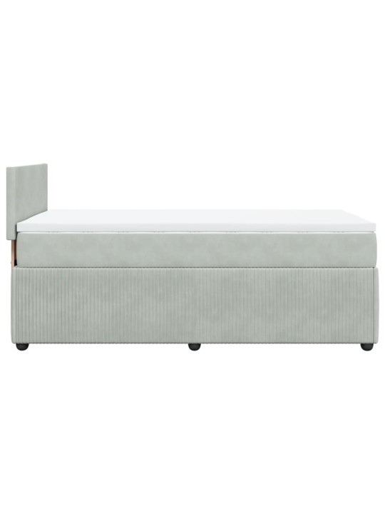Box spring postel s matrací světle šedá 90x200 cm samet