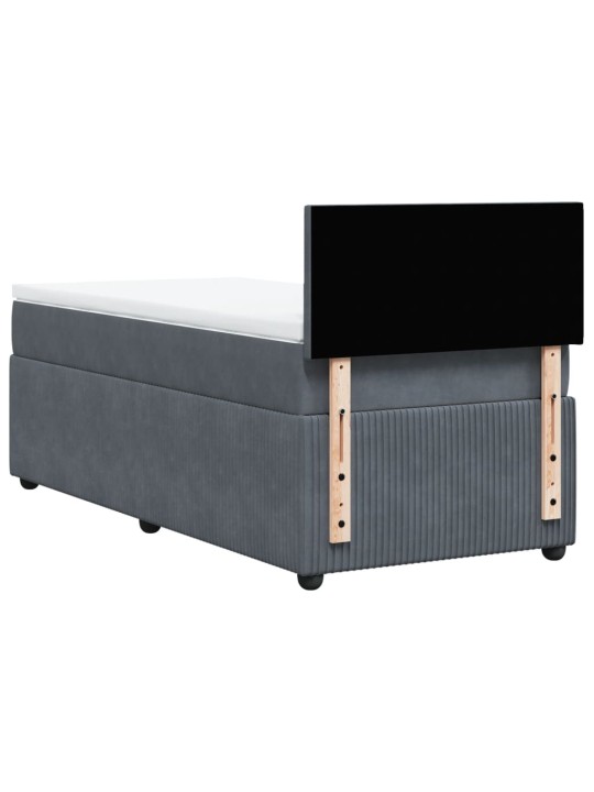 Box spring postel s matrací tmavě šedá 90x200 cm samet