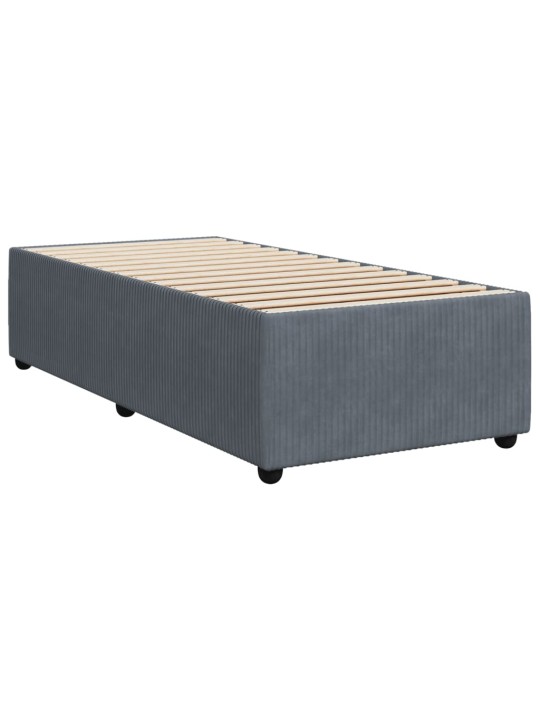 Box spring postel s matrací tmavě šedá 90x200 cm samet