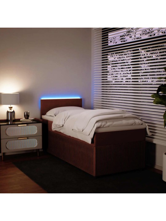 Box spring postel s matrací růžová 90x200 cm samet