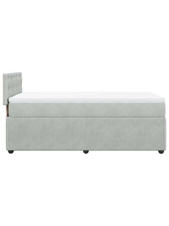 Box spring postel s matrací světle šedá 90x200 cm samet
