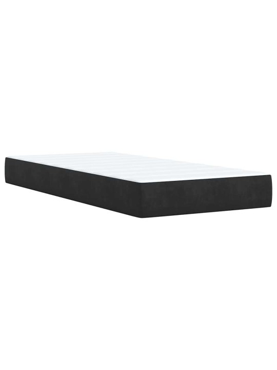 Box spring postel s matrací černá 90x200 cm samet
