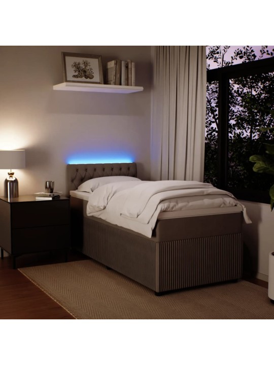 Box spring postel s matrací světle šedá 90x200 cm samet